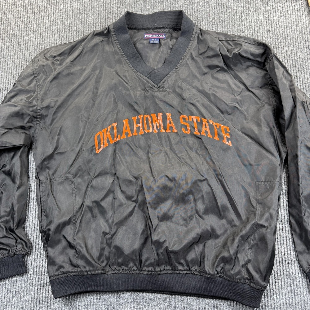 Vintage Oklahoma State Cowboys Jacket Mens Large Black‎ NCAA Football Pullover